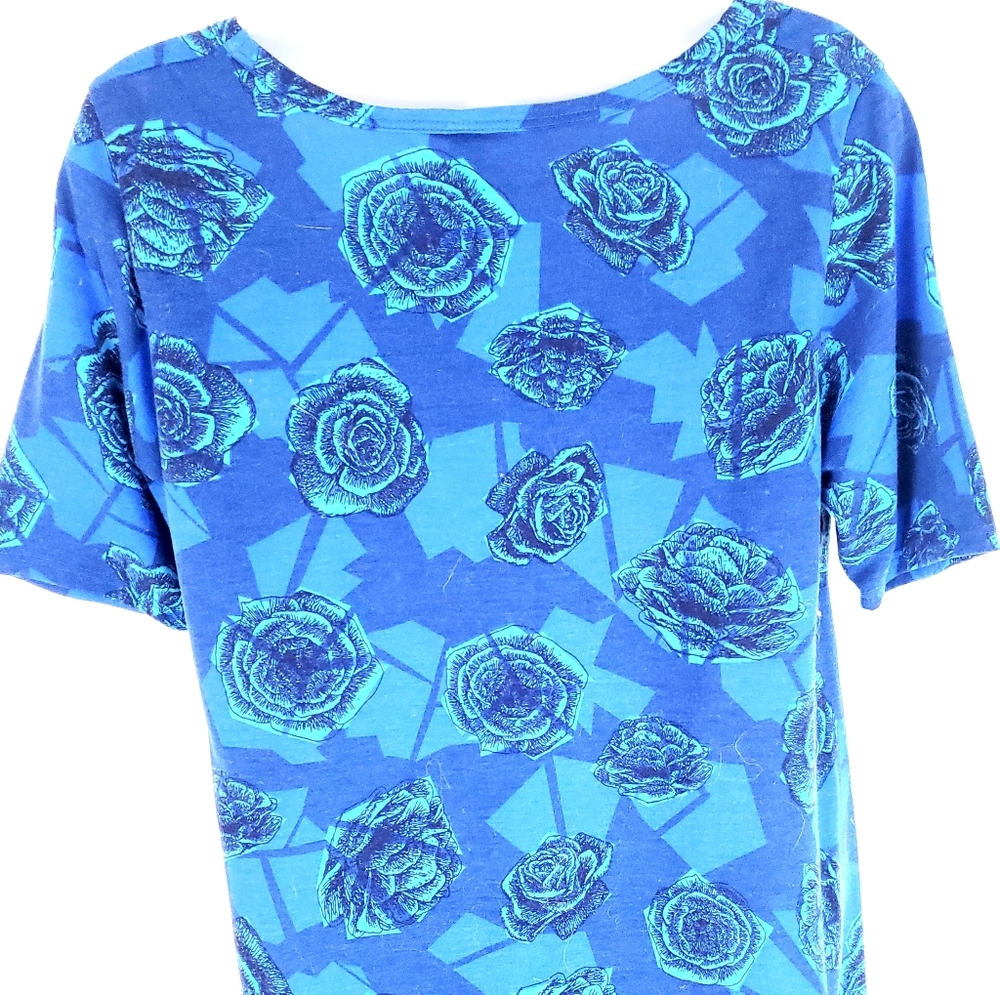 LulaRoe  Womens Blue Long 3 /4 T- Shirt S